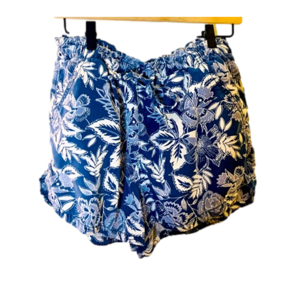 American Eagle Outfitters Pants - 3. American Eagle Blue and White Floral Print Shorts Size Medium